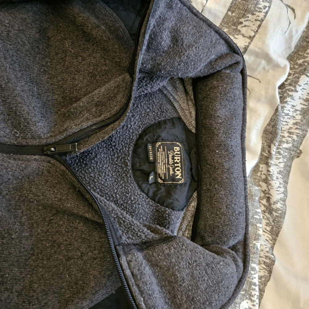 Burton zip up sweater Large but feels a bit smaller more like a medium